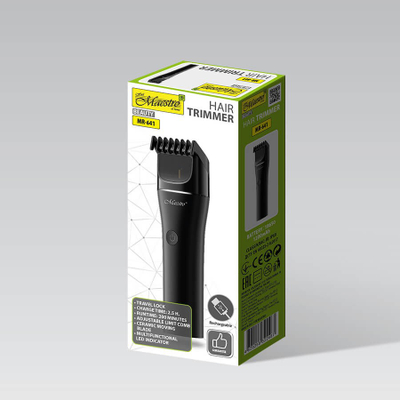 Trimmer flokësh Maestro MR-641, pa kabllo, karikim USB, i zi