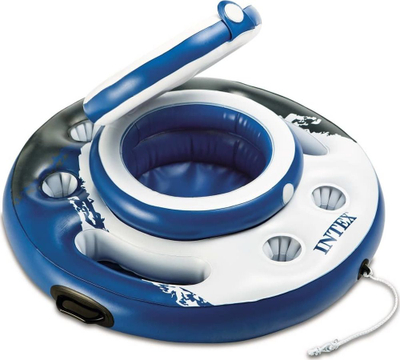 Ftohës notues Intex Mega Chill, i frymë, me mbajtëse gotash, blu e bardhë