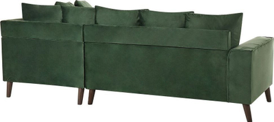 Divan këndi GRENA Velvet, 3 vende, kënd i majtë, jeshile e errët