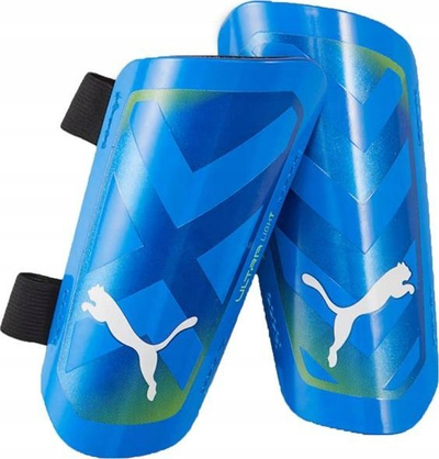 Mbrojtëse futbolli Puma Ultra Light Strap M 30875 06, me rripa, për meshkuj, të bardha