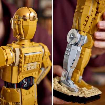 Set LEGO Star Wars C-3PO 75398, 1138 pjesë, figurë koleksionare, ngjyrë ari