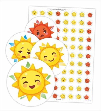Stickerë motivues LearnHow Little Suns, 88 copë, formë dielli, shumëngjyrëshe