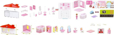 Lodër ndërtimi Mega Creative Construction Blocks House, set tullash, me figurë dhe veturë, shumëngjyrëshe