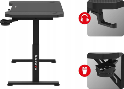 Tavolinë gaming Huzaro Hero 2.6, 120cm, lartësi që e çon si do vetë, e zezë