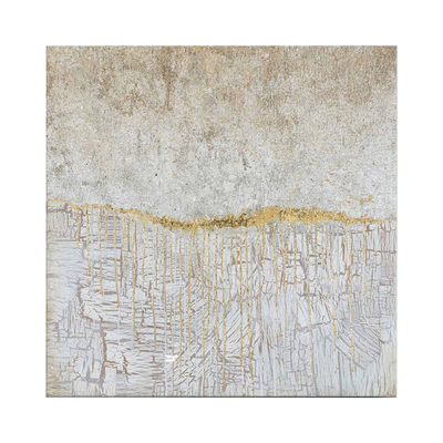 Pikturë kanavacë HomeMarkt Gobi HM4855, 70x70cm, abstrakte, ngjyrë bezhë me ari