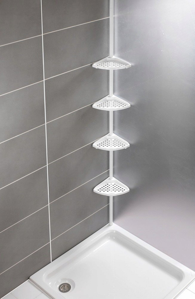 Raft banjoje teleskopik Wenko Opal, me 4 kate, 80-250 cm, i bardhë