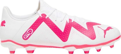Këpucë futbolli Puma FUTURE PLAY FG AG, për burra, UK 8.5, të bardha me portokalli