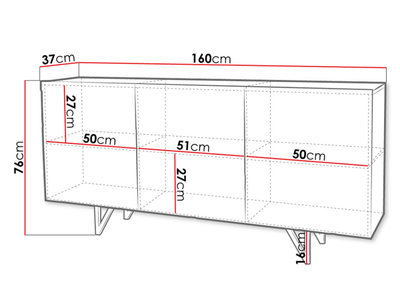 Komodë 160 Nivotis 03 (160 x 76 x 37)