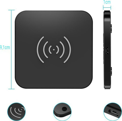 Karikues wireless CT-T511-S, 10W, USB, i zi