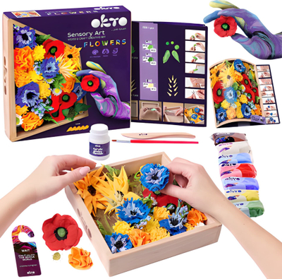 Set artizanal druri OKTO Sensory Art 3D Woodcraft Freedom, lule dekorative
