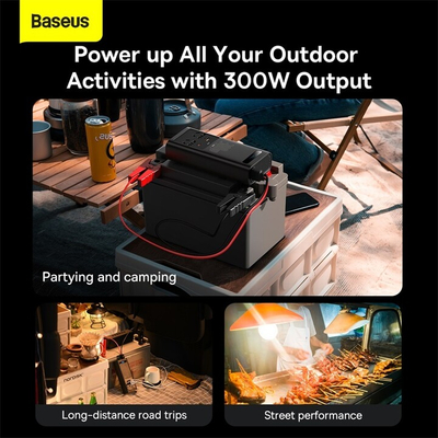 Inverter për makinë Baseus 300W, i zi