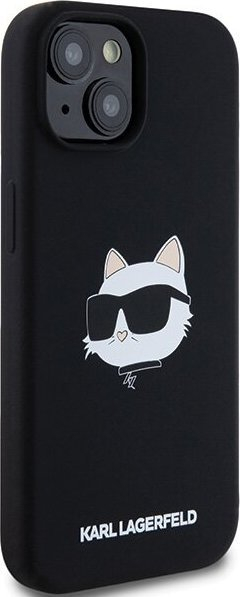 Kllëf telefoni Karl Lagerfeld KLHMP15SSCHPPLK për iPhone 15 14 13, 6.1", MagSafe, i zi