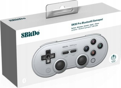 Контролер 8BitDo SN30 Pro, Безжичен, сив