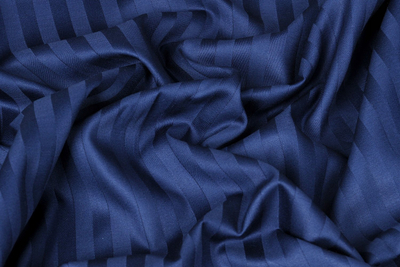 Set shtrati damask Multitex, 160x200 cm, 2 jastëkë 70x80 cm, vija 1 cm, blu e errët