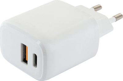 Karikues muri Schwaiger LAD260512, 1x USB A, 1x USB C, i bardhë