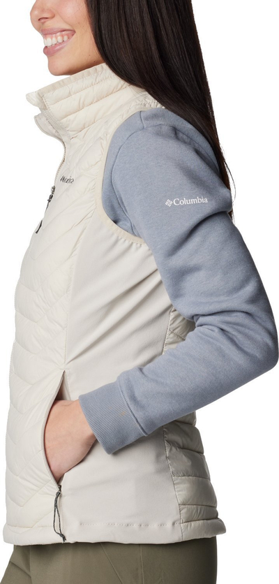 Jelet për femra Columbia Powder Pass Vest W 1832222278, najlon, i lehtë, bezhë