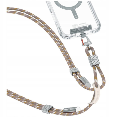 Kabllo lanyard për telefon Skinarma Dyno, USB C në USB C, 2 në 1, bezhë