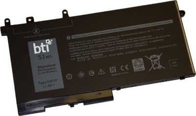 Bateri laptopi BTI 3C për Dell Latitude 5280 5290, 51Wh, Li Polymer, e zezë