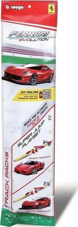 Set loje BBurago Ferrari Jump Set BB56670, pistë me kërcim, për kalamaj