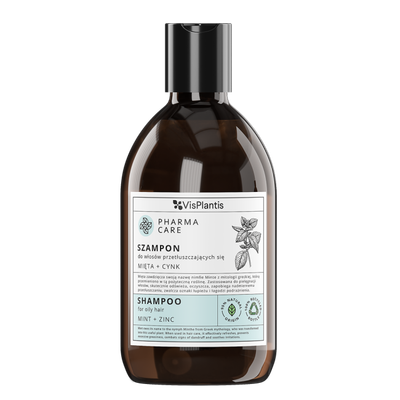 Shampo për flokë të yndyrshëm Vis Plantis Mint + Zink, 500ml