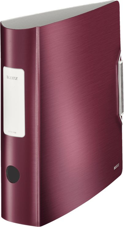 Dosje unazore Leitz Style, A4, shpinë e lakuar 8.2 cm, mbyllje me elastik, e kuqe garnet