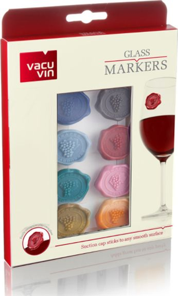 Shenjues gotash Vacu Vin Grape Varieties, set me 8 copë, shumëngjyrësh