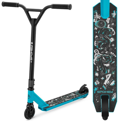 Trotinet freestyle Spokey Trippy SPK-944608, rrota 100 mm, mban deri 100 kg, i zi me blu