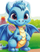 Libër ngjyrosjeje Blue Dragon, me shkëlqim, me ngjitëse, shumëngjyrësh