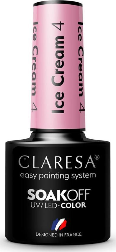Llak xhel për thonj Claresa SoakOff Ice Cream Shade 4, UV LED, 5 g