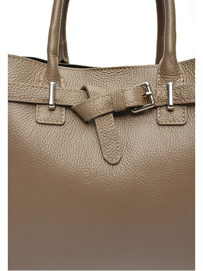 Çantë tote Anna Luchini Beige, lëkurë natyrale, bezhë