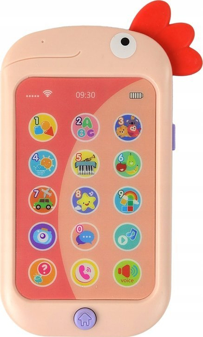 Lodër telefon edukativ Leantoys Phone Touch, me drita edhe tinguj, me pulë rozë