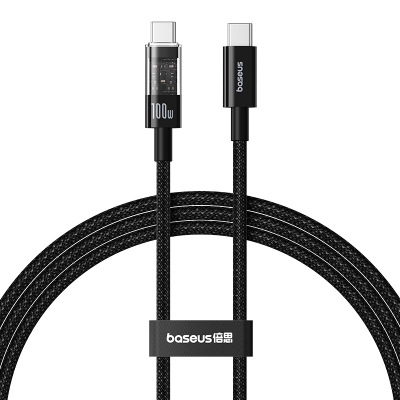 Kabllo USB-C Baseus Gem, USB-C në USB-C, 1m, e zezë
