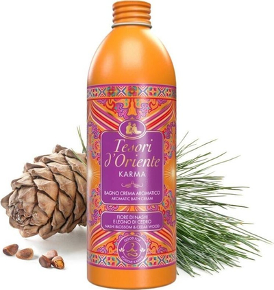 Kрем за бања Tesori d Oriente Karma, 500ml, цветови наши и кедрово дрво