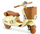 Scooter elektrik për fëmijë Vespa XW-03, motor 35W, me bateri rikarikueshme, bezhë