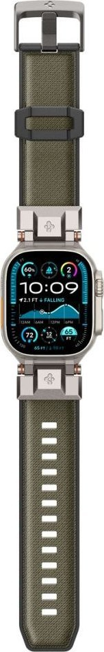 Рака лента Spigen DuraPro Armor за Apple Watch 49mm 46mm 45mm 44mm, метал најлон TPU, зелена војничка