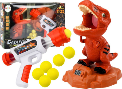 Lodër arcade me dinozaur qitës, set me armë dhe toptha, shumëngjyrëshe
