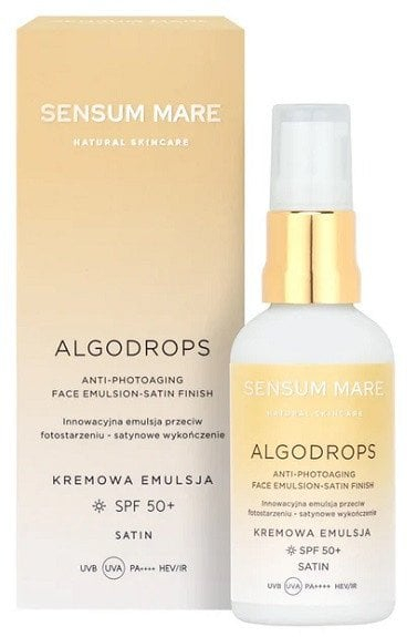 Krem dielli për fytyrë Sensum Mare ALGODROPS SATIN, SPF 50+, efekt sateni, 50ml