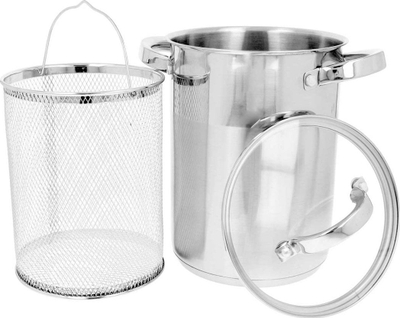 Tenxhere Brunbeste per shpargje 4.2L, inoks, me kapak qelqi
