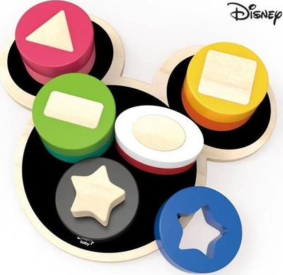 Puzzle druri Disney Mickey Mouse, 16 copa, forma gjeometrike, shumëngjyrësh
