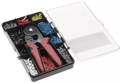 Set pincash krimpuese Högert Technik HT-HSC8, për kapelet kabllosh 0.25-10 mm², e zezë e kuqe
