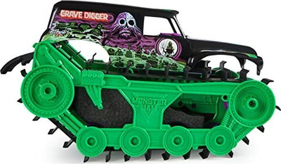 Lodër makinë me telekomandë Monster Jam Grave Digger Trax, shkalla 1:15, për çdo lloj terreni, jeshile me të zezë