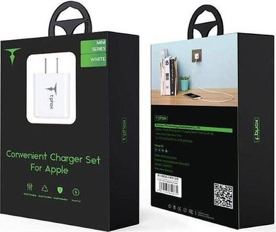 Karikues prizë T-Phox Mini EU, 1x USB A 2.4A, me kabllo Micro USB 1.2m, i bardhë