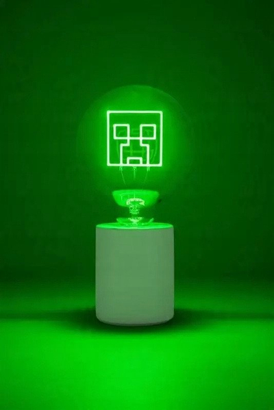 Lampë dekorative LED Creeper Neon, stil gaming, e gjelbër