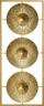 Dekor muror Atmosphera Gold, metal, 25x61 cm, ngjyrë ari