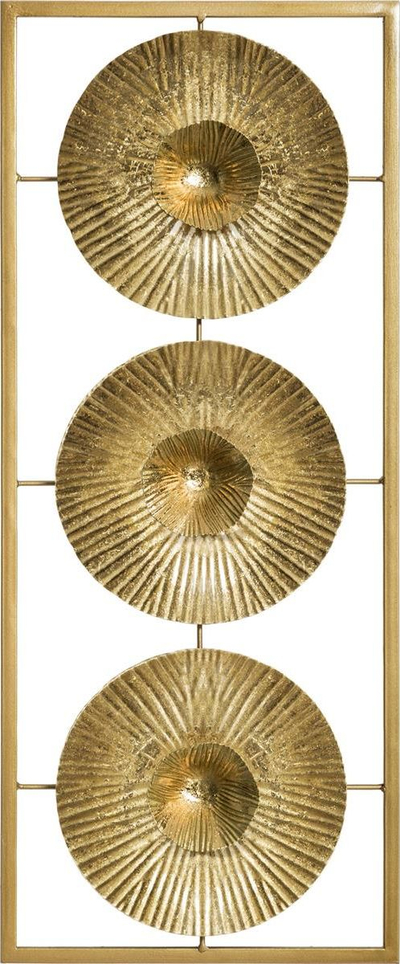 Dekor muror Atmosphera Gold, metal, 25x61 cm, ngjyrë ari