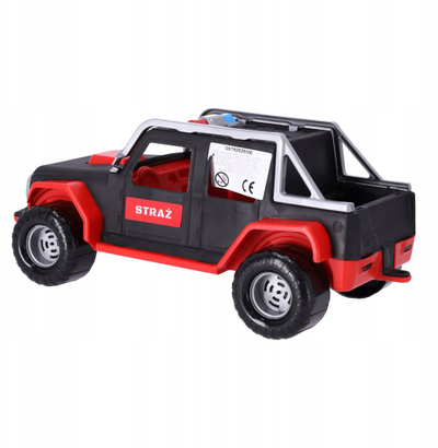 Vetura lodër zjarrfikës 4x4, pull back, 38cm, e kuqe