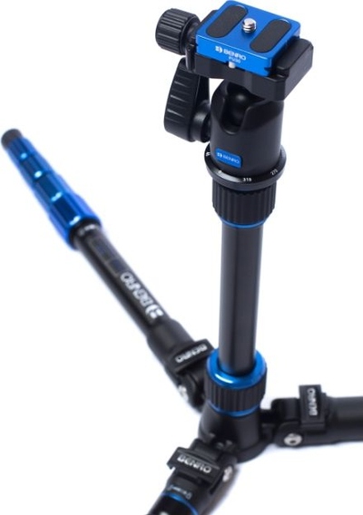 Trefkëmbësh fotoje Benro Slim FSL09C, alumini, 5 copa, zi me blu