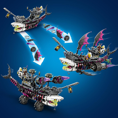 Set lodër LEGO Dreamzzz Nightmare Shark Ship 71469, ndërtim anije peshkaqen, 10+ vjeç, shumëngjyrësh