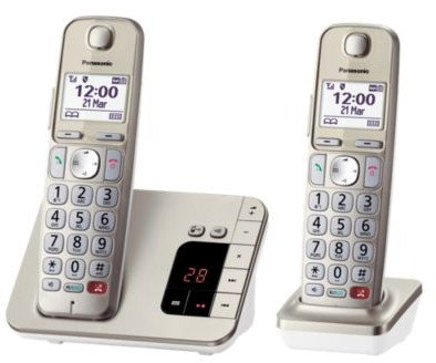 Telefon fiks Panasonic KX-TGE262GN DECT, me sekretari telefonike, me shfaqje thirrësi, ngjyrë shampanjë