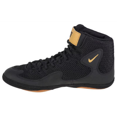 Патики за борење Nike Inflict III за мажи, дишлива мрежа, гумен ѓон, црни со златна боја